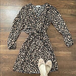 Leopard Print Wrap Dress